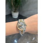 Datejust series, 31mm silver dial, two-tone gold and silver strap